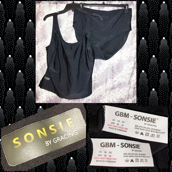 Sonsie by Gracing Other - Sonsie by Gracing brand Black 2Pc Swim Bikini Set Sz 22W